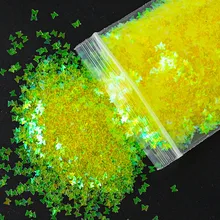 

50g TRANSPARENT Fluorescent BUTTERFLY 3mm Nail Glitter Sequin 12Colors Illusory Manicure DIY Pearl-Light ART Glitter Flakes PD47