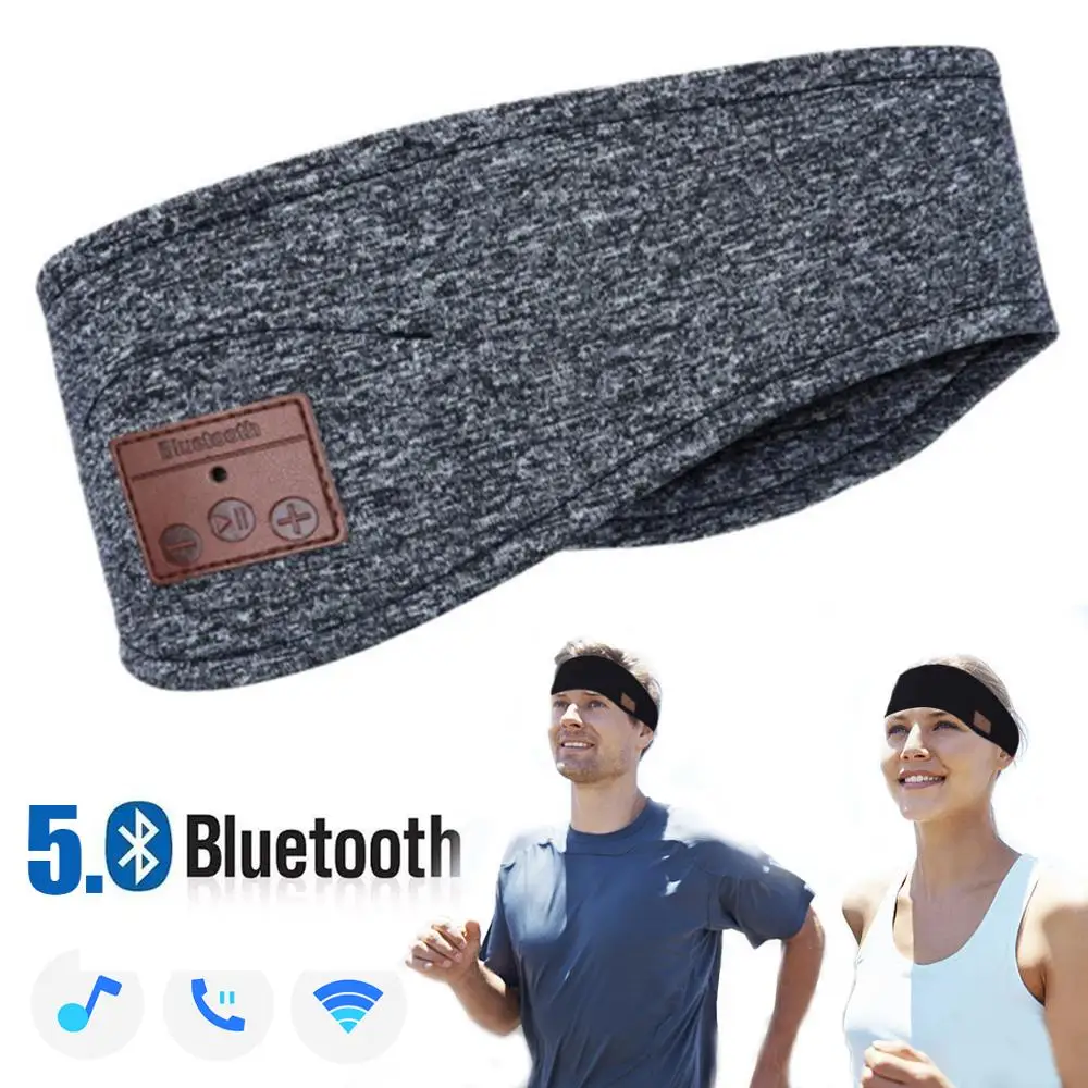 JINSERTA Bluetooth 5,0, музыкальная повязка на голову, гарнитура с микрофоном, беспроводные наушники для бега, йоги, спортзала, сна, спорта, наушник
