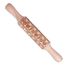 Тисненая Скалка Хэллоуин тиснение деревянный кухонный аксессуар скалка для выпечки печенья печенье VJ-Drop