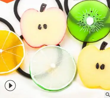 200 шт/Партия DIY Простые мульти смолы моделирование кусочки фруктов заколки для волос резинки для волос Инструменты для укладки волос аксессуары для волос HA1201 - Цвет: Hair Band