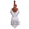 Платье для латиноамериканских танцев, белое платье с бахромой и круглым вырезом, для соревнований ► Фото 2/6