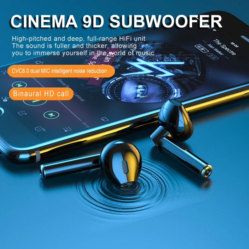 TWS Bluetooth Wireless Earphones 5.0 Touch Control Stereo Waterproof Headsets for Xiaomi Huawei Samsung with Microphone M35