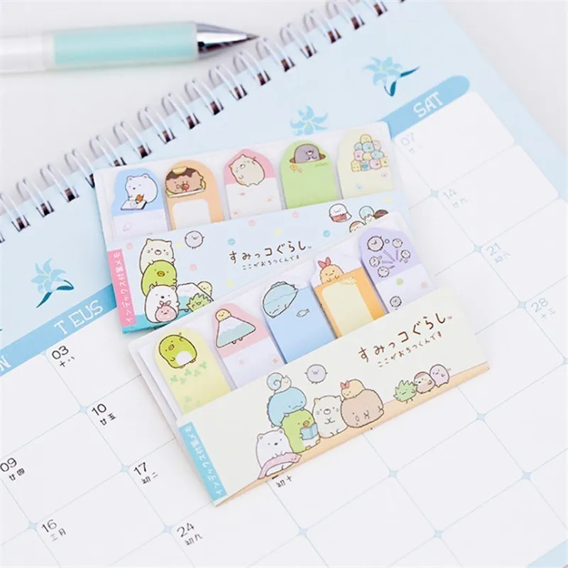 Kawaii самоклеящиеся блокноты для заметок, милые Липкие заметки для школы, офиса, декоративные канцелярские наклейки, блокнот 02104