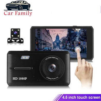 

Car Family Car DVR 4.5 Inch Full HD Touch Screen Dash Camera Dual Lens Rearview Camera Video Recorder Auto Registrator Dash Cam