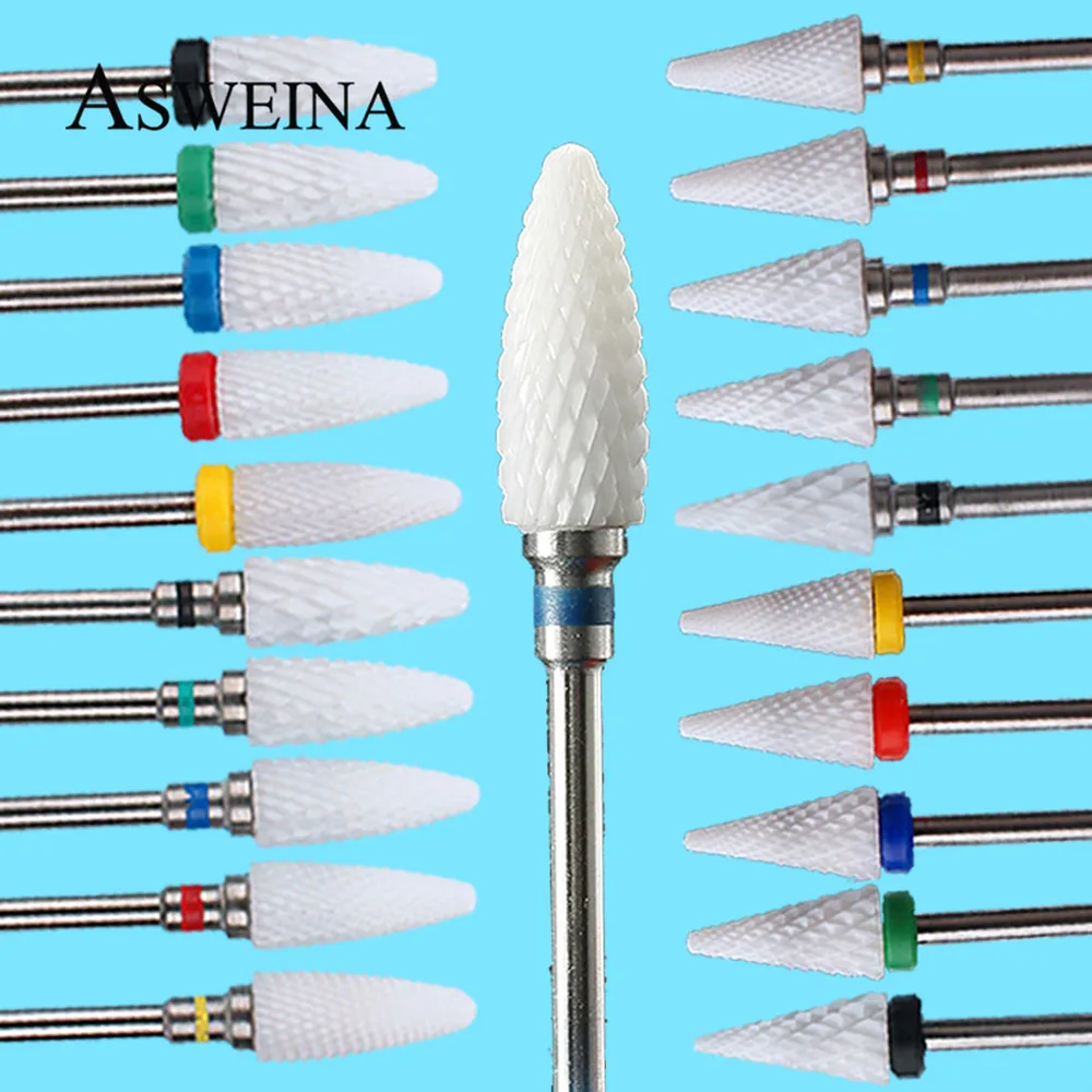 Ceramic Nail Drill Bits Milling Cutter For Manicure Electric Burr Nails Accessories Files All Promotion | Красота и здоровье