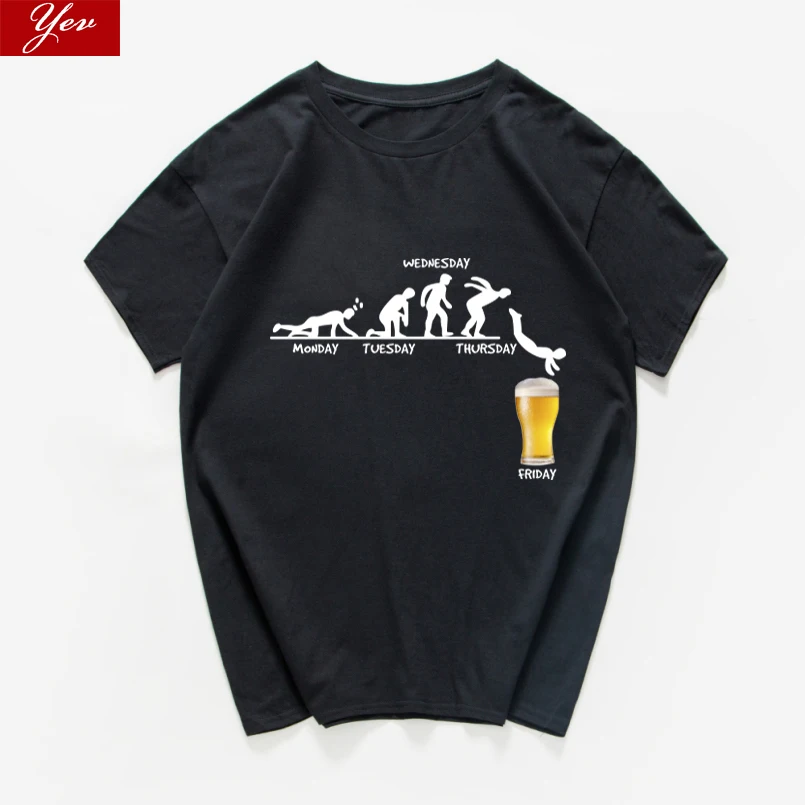 

Новинка, Мужская футболка Week Craft Beer Graphic, летние топы из 100% хлопка, футболка для напитков в эстетике