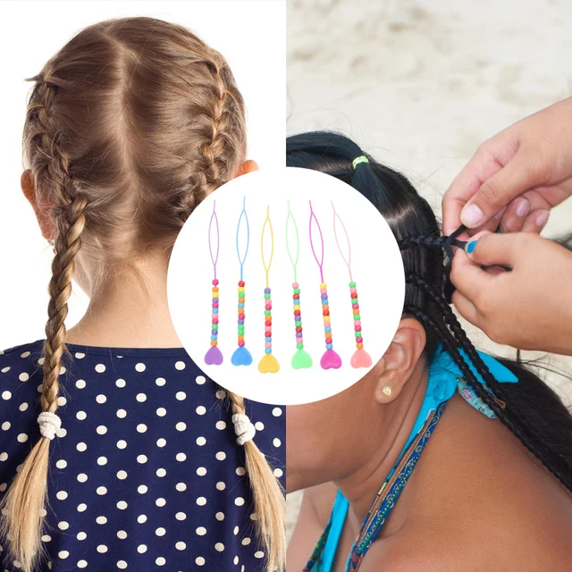 12PCS Lovely Pull Hair Needle Portable Hair Braid Needle Manual Hair Bun  Tool Special Braid Hair Tool for Kids Use with Beads (R - AliExpress