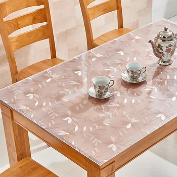 

Frosted Large Size Pattern PVC Soft Glass Tablecloth Crystal Table Mat Desk Protector Student Table Mat Transparent Tablecloth