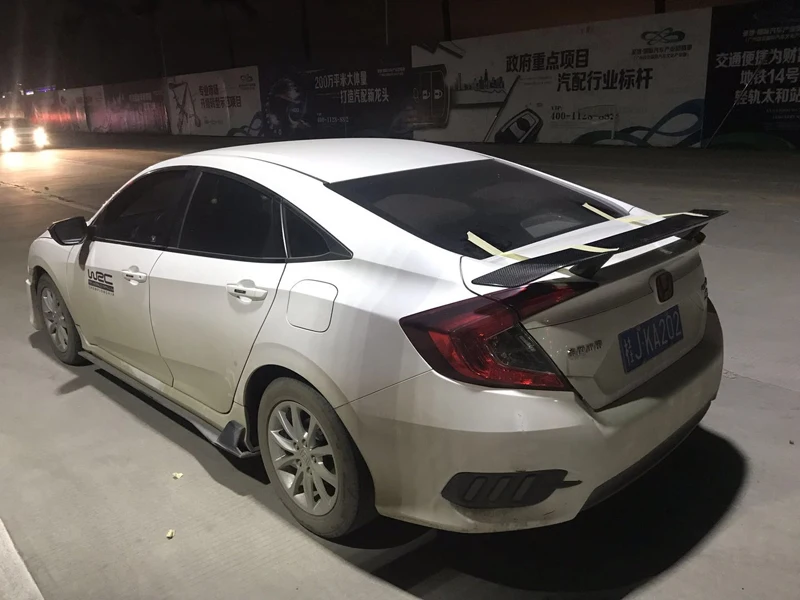 GT Стиль углеродного волокна спойлер заднего багажника, крыла подходит для Honda Civic задний багажник спойлер- автомобиль украшен