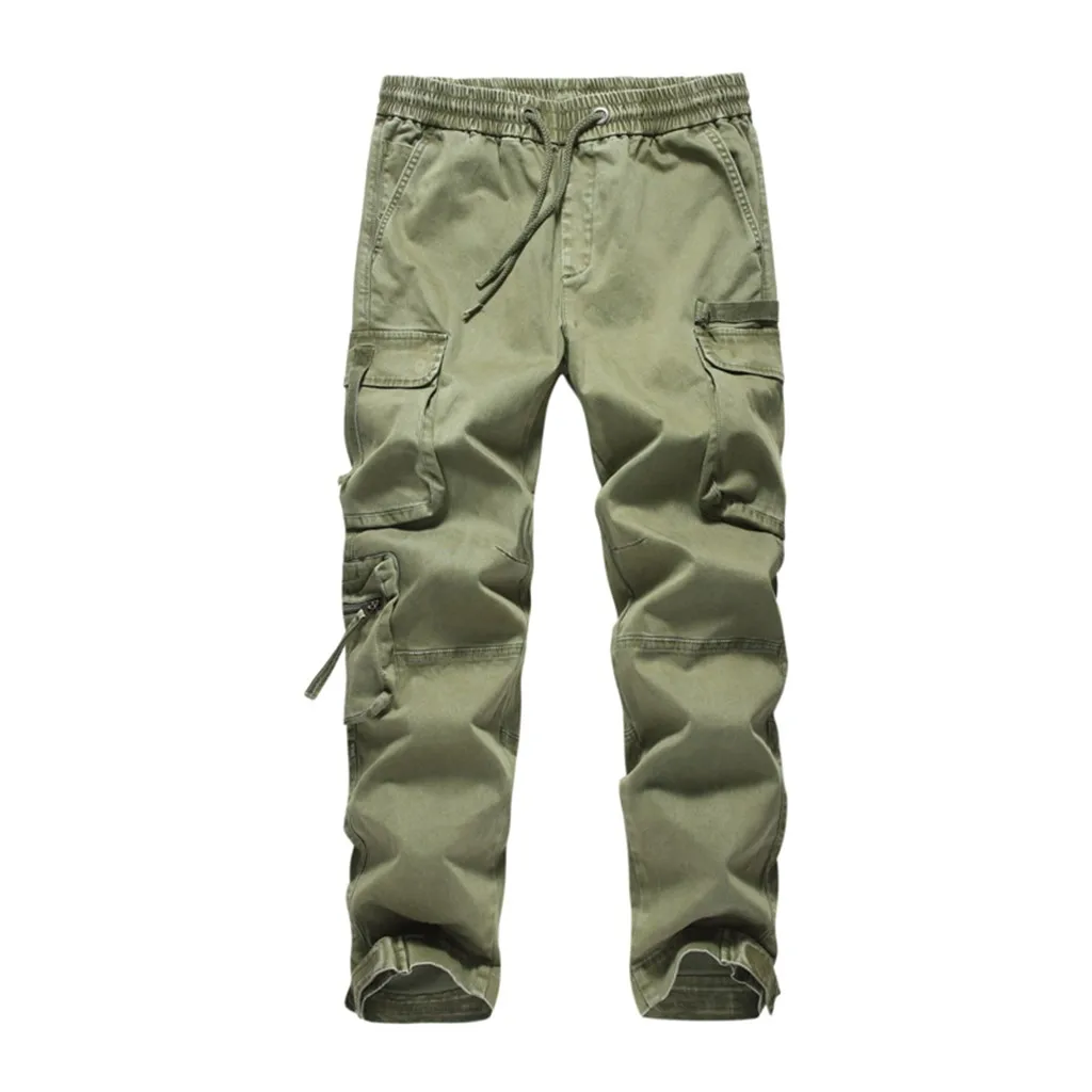 Новые мужские зимние осенние удобные штаны, повседневные спортивные штаны, модные одноцветные штаны для отдыха, большие размеры, Мужские штаны - Цвет: Army Green