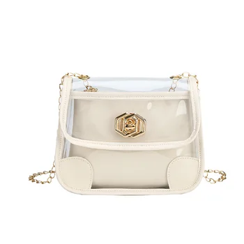 

Women's Bags 2020 Transparent Square Sling Bag Shoulder/Crossbody Bag Chain Latch Packet Gel Bag transparent bag clear bag