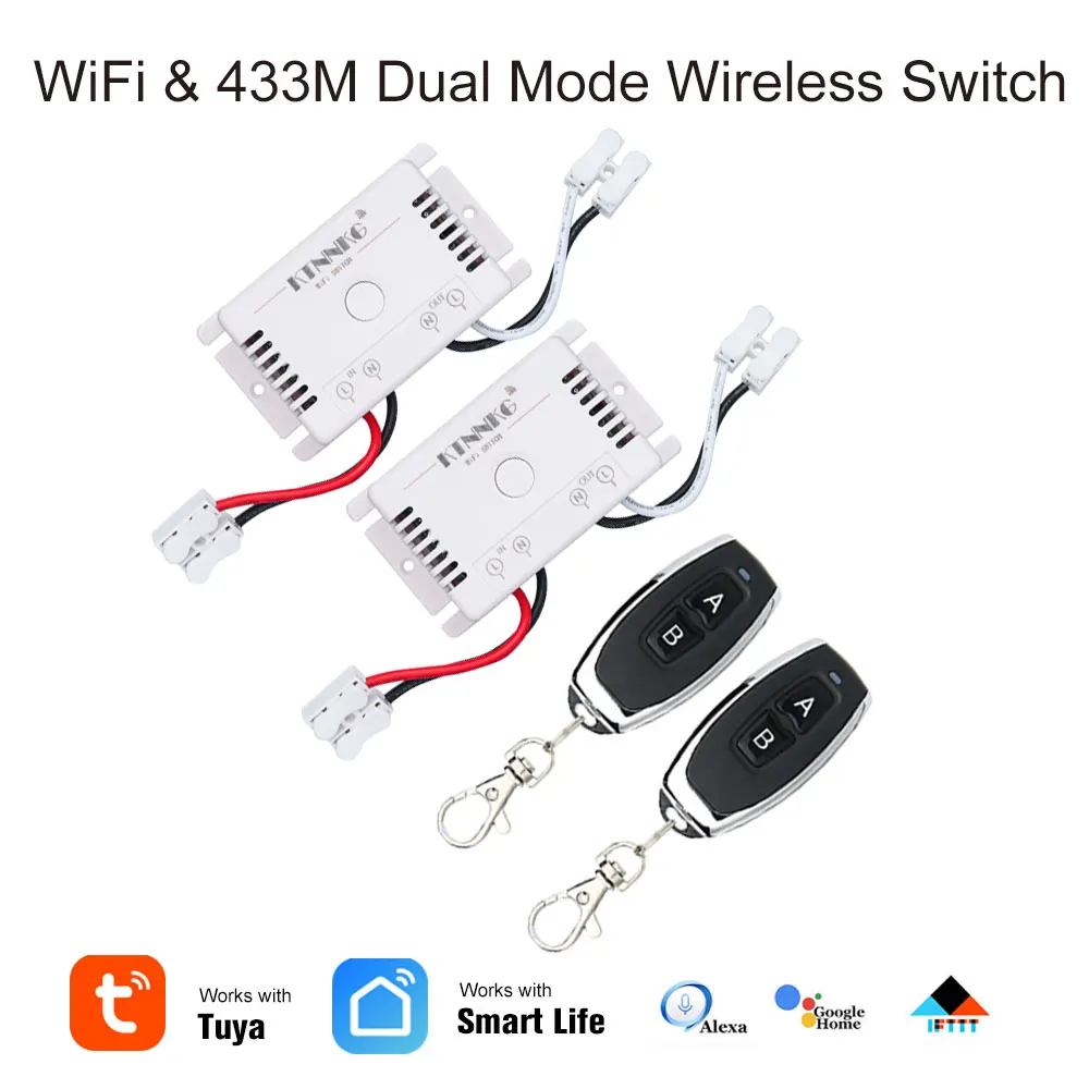

TUYA APP smart switch 10A DC7-36V also can use 433Mhz remote control work with Poland Korea Plug Alexa Google Home Mini IFTTT