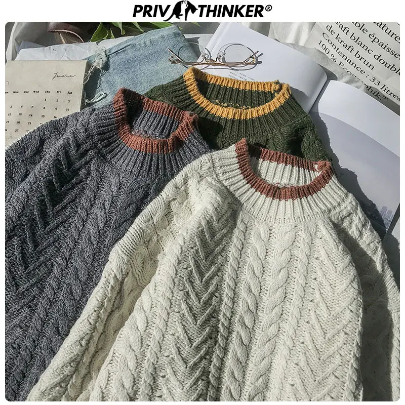 Privathinker, Модный женский свитер с круглым вырезом, Осень-зима, теплый вязаный свитер,, корейский стиль Харадзюку, утолщенные теплые женские пуловеры