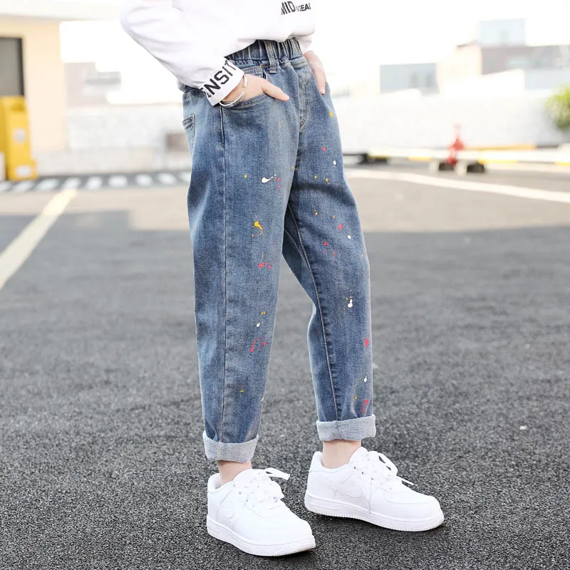 Jeans For Girl Pearls Kids Jeans Girls Spring Autumn Jeans For Children  Casual Style Clothes For Girls 6 8 10 12 14