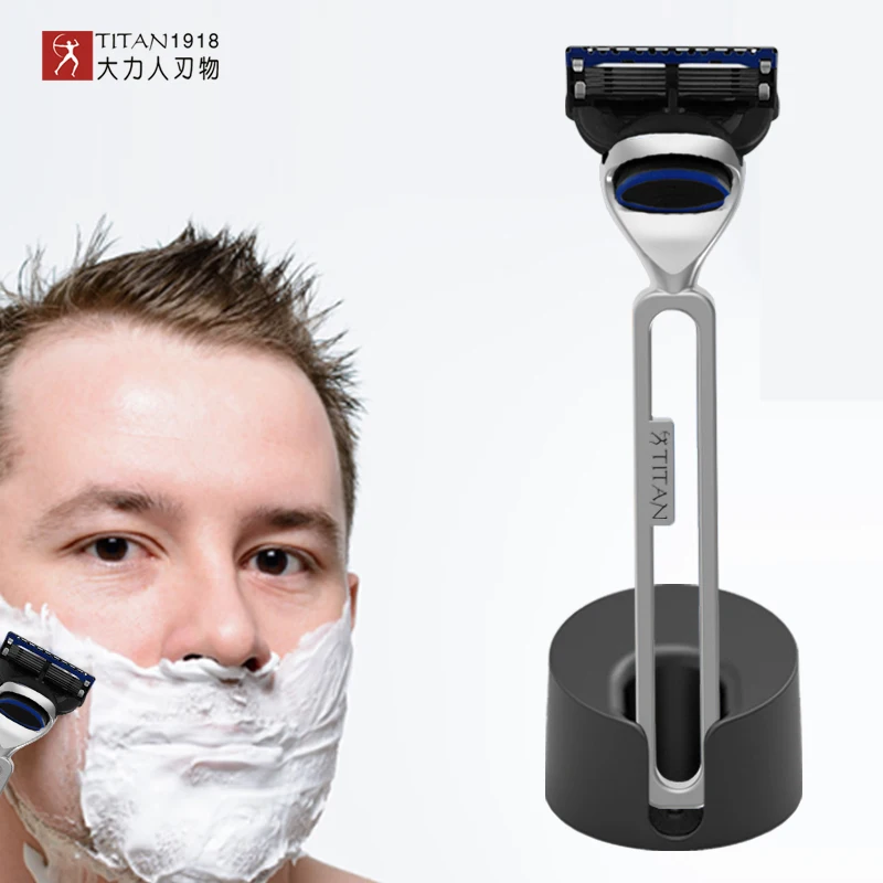 

Titan safety Razor Shave Smooth, 5 razor blade , metal handle for shaving men shaving