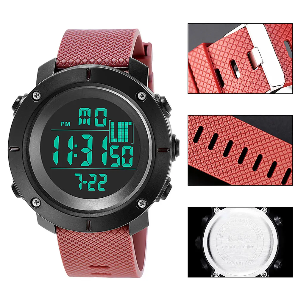 KAK Unisex Digital Watch Students Sports Watch Men Women KAK Military Army LED Waterproof Wrist Watch Boys Girls Пара смотреть