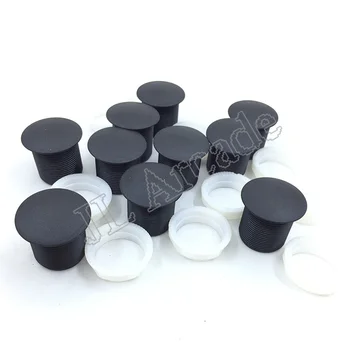 

10PCS 28MM / 24MM Screw in type Black Nylon Arcade Push Button hole plug button cover hole cap plug up your unsightly holes