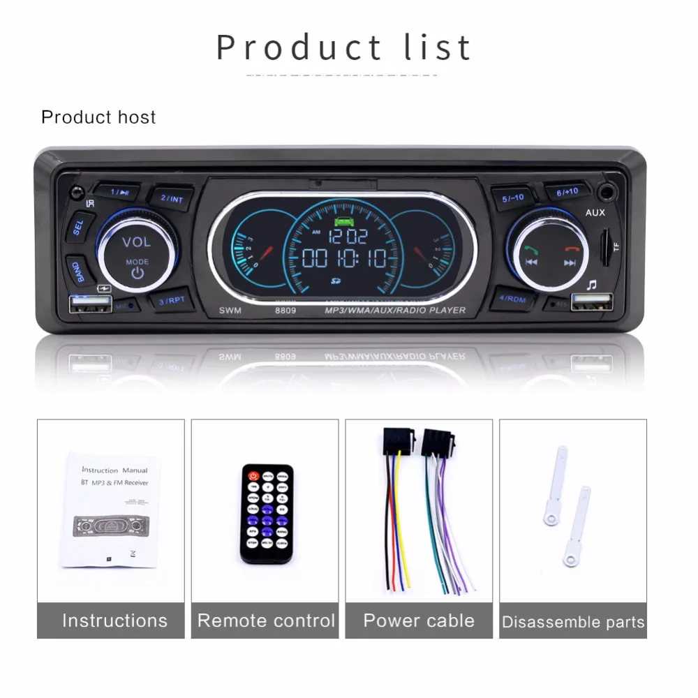 Bluetooth автомобильный mp3-плеер 1-Din ЖК-дисплей автомобильный стерео аудио mp3 радио плеер с беспроводным пультом дистанционного управления для автомобиля аксессуары