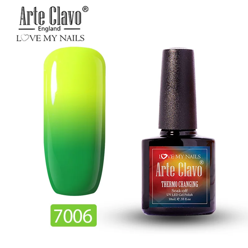 Arte Clavo 10 мл гель УФ-гель для ногтей Гибридный гель лак температурный гель для изменения цвета ногтей профессиональный дизайн ногтей УФ светодиодный гель для ногтей - Цвет: 7006