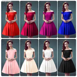 Халат de soiree 2019 Короткий кружевной вырез лодочкой Красный vestido de festa Элегантное свадебное платье для выпускного вечера платья подружек