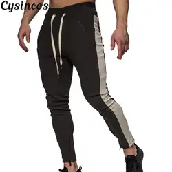 CYSINCOS высокое качество мужские брюки фитнес эластичные брюки Бодибилдинг повседневные 2019 новые спортивные брюки хлопок трикотажные