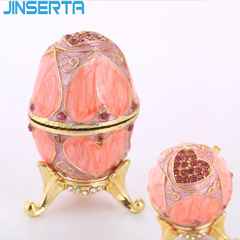 JINSERTA металлическая коробка для хранения ювелирных изделий, серьги, кольца, органайзер, роскошные эмалированные украшения с бриллиантами, коробка для домашнего декора, модные подарки