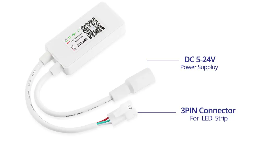 SP501E светодиодное освещение Wi-Fi управление Лер DC5-24V WS2812B Addressable RGB полосы Amazon Alexa Смарт SPI голосовое приложение управление для Andriod/iOS