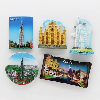 

3D fridge magnets Dubai sailing Hotel souvenir magnetic refrigerator paste home decoration Dubai architecture Collection Gifts