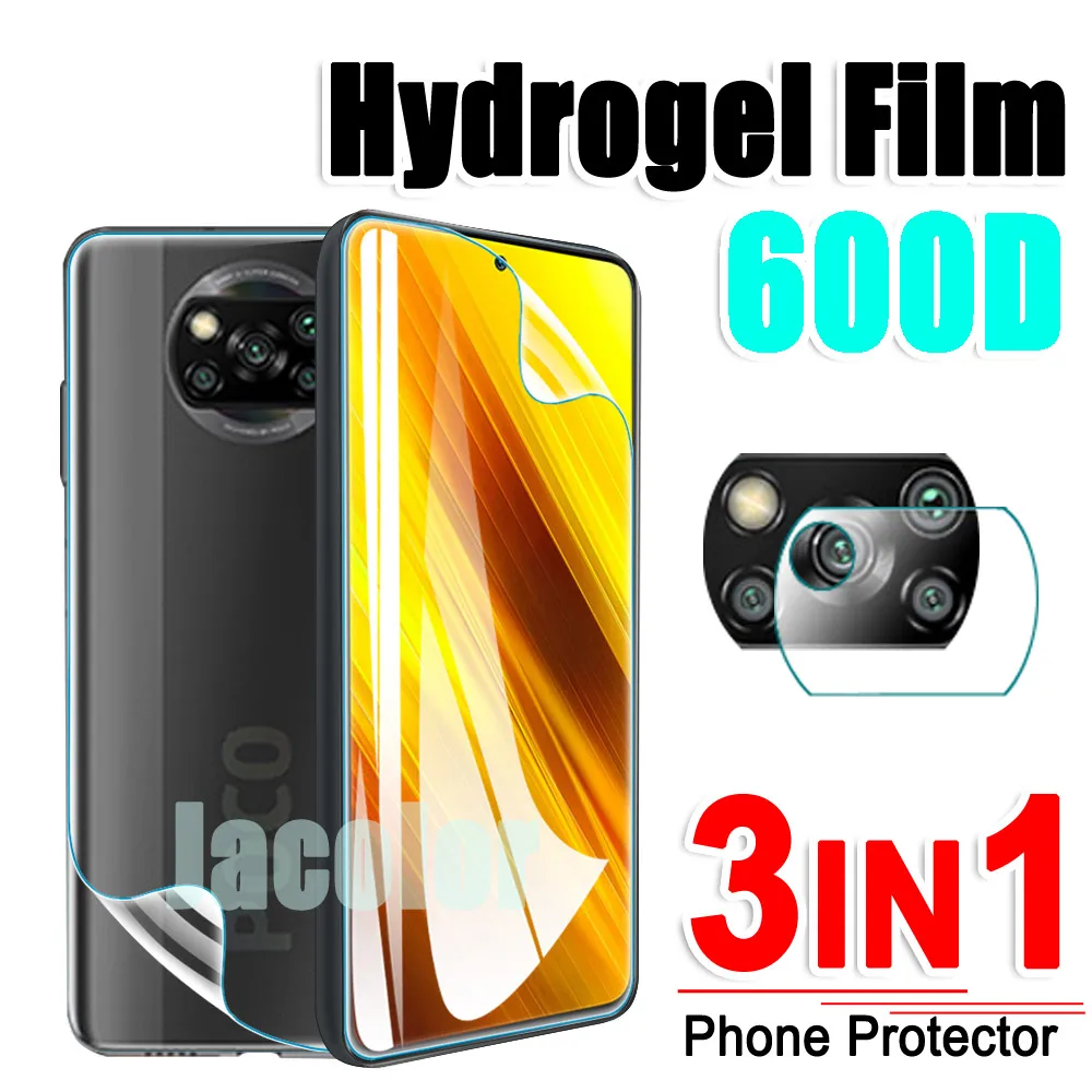 t mobile screen protector Safety Hydrogel Film For Xiaomi Poco X3 NFC Screen Protector/Back Cover Film/Camera Glass POCOX3 GT Pro Xiomi Water Gel Film HD mobile screen guard Screen Protectors