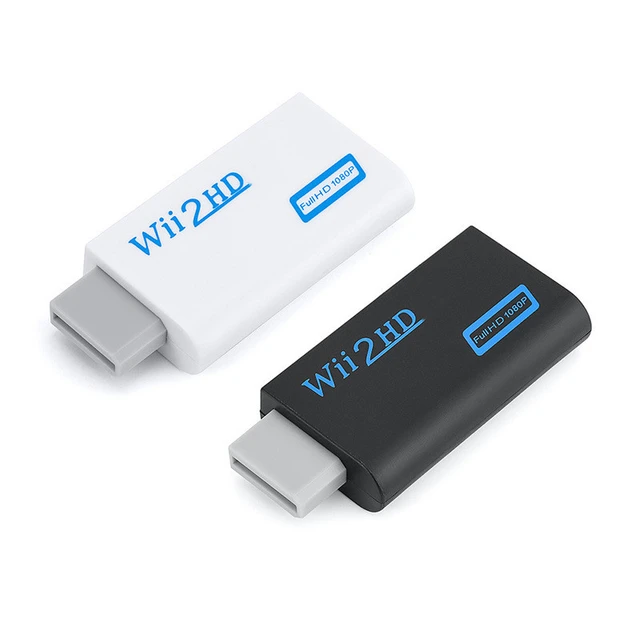 Adaptador convertidor Full HD 1080P compatible con Wii a HDMI, convertidor  Wii2HD, Audio de 3,5mm para PC, pantalla de Monitor de HDTV