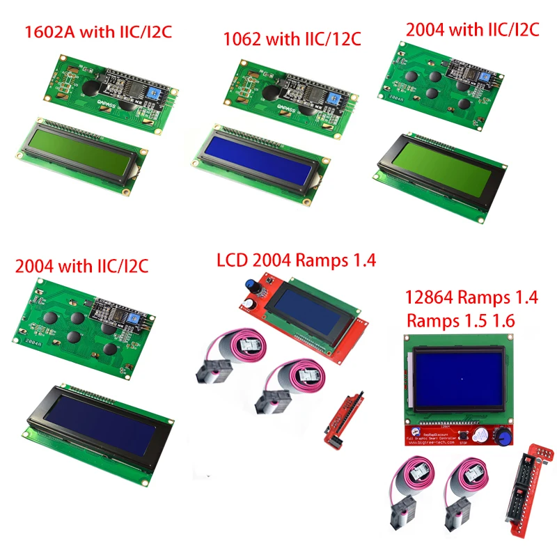 ЖК дисплей 1602 2004 12864 Ramps1.4 + I2C LCD /w IIC/I2C модуль последовательного интерфейса