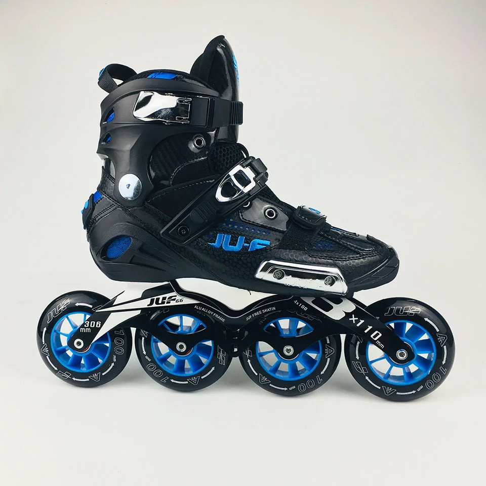 4x100 Blue Коньки War Wolf speed Semi-solft, роликовые коньки с высоким голенищем, встроенные патины 3*110/4x100 мм, шасси для уличных гонок, бесплатное Катание на коньках F072 - Цвет: 4x100 Blue