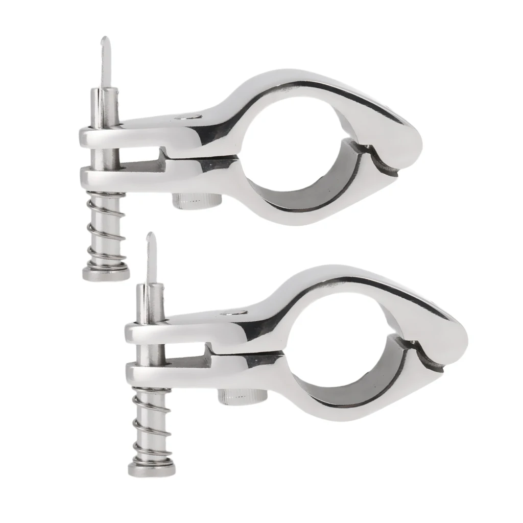 2pcs Boat Canopy Fitting Tube Clamp Fits for 0.87inch Outer Diameter Tube Frame Hinged, 316 Stainless Steel