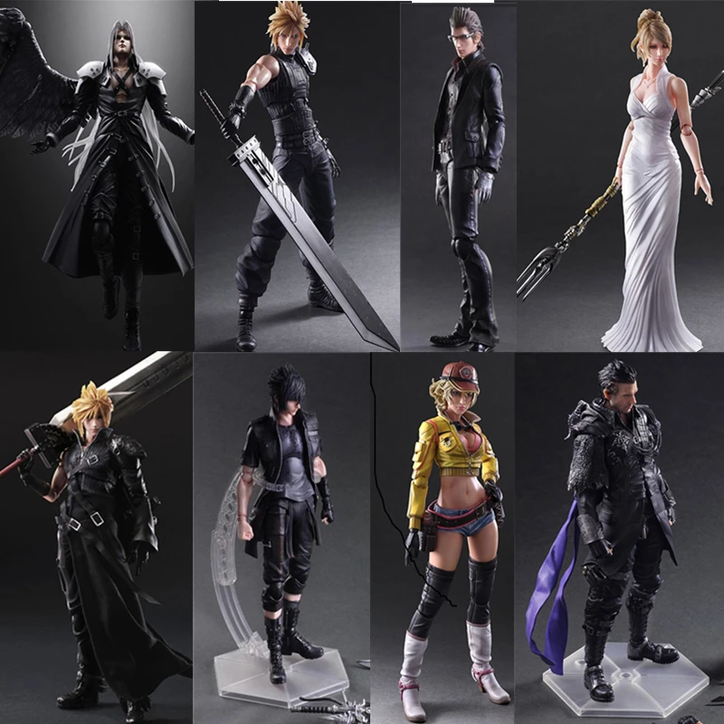 Final game Fantasy Play Arts Kai Action Figure Cloud Strife Sephiroth Noctis Lucis Squall Leonhart Синди Аурум фигурки