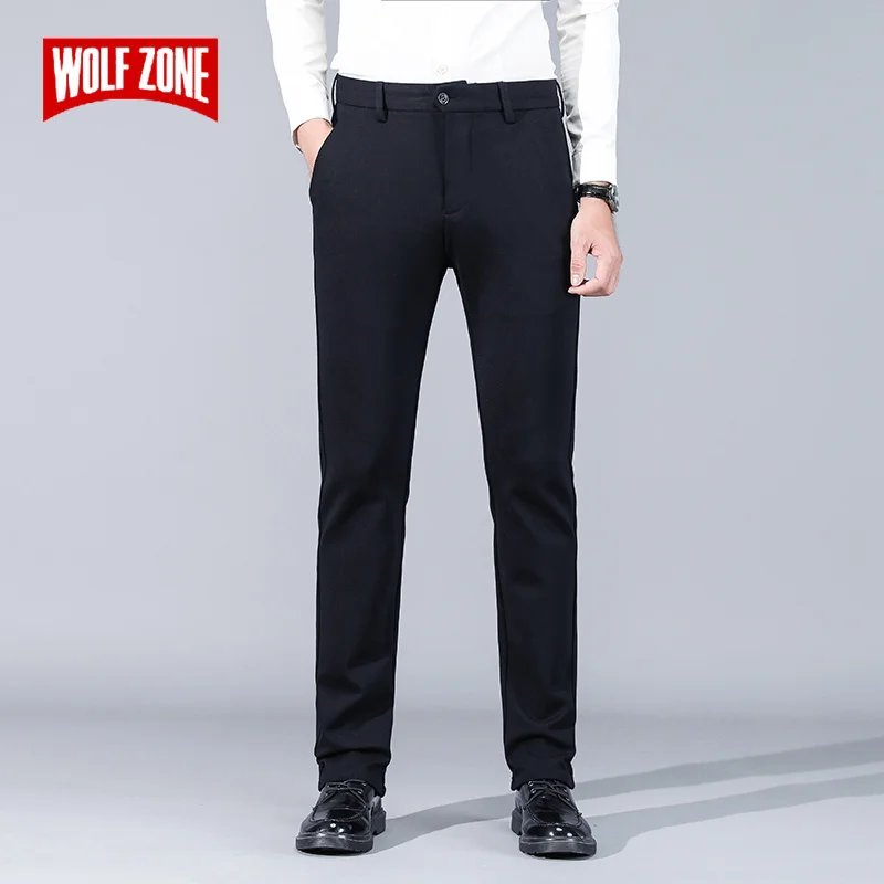 Новые осенние зимние повседневные брюки мужские модные прямые мужские брюки классические деловые Длинные мужские брюки