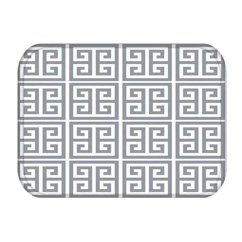 Серый геометрический Коврик для кухонной и входной двери, коралловый бархатный ковер, резиновый цветной коврик для помещений, нескользящий коврик 48254