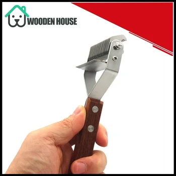 

Wood Handle Hair Removal Comb for Dogs Cat Fur Trimming Dematting Deshedding Brush Grooming Tool For matted Long Hair Curly Pet