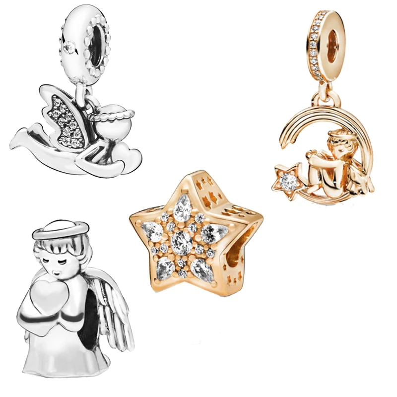 2019 Winter New 925 Sterling Silver Beads Shine Angel Shooting Star Charms Fit Original Pandora Bracelets Women Diy Jewelry Beads Aliexpress