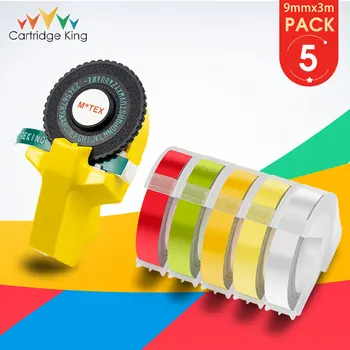 

Embossing MOTEX E101 Label Printer Replace for DYMO 3D Cassette Ribbon 9mm Labels Tapes Olive/Red/Yellow/Light Yellow/Clear