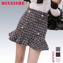 Юбки faldas женские Осень Зима ete сексуальный клетчатый голографический мини микро плюс размер черная Русалка saias юбки