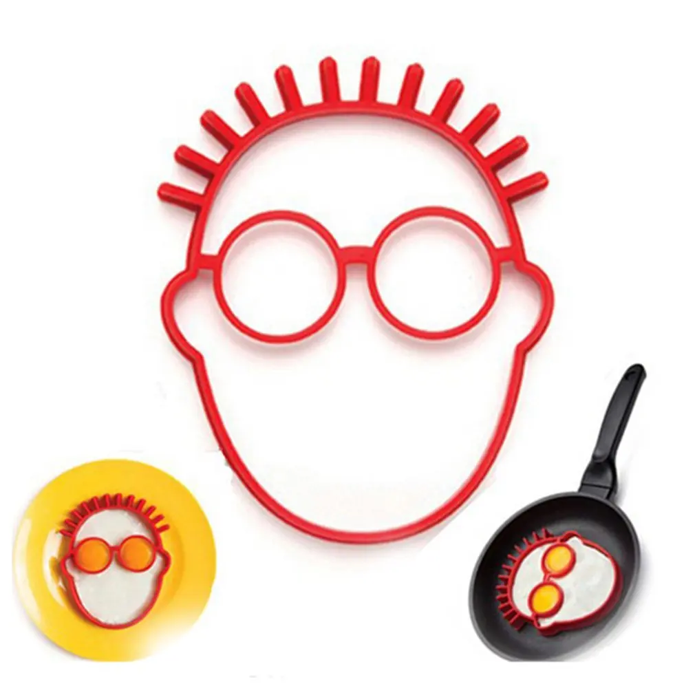 

Silicone Fried Egg Mold Breakfast 3D Pancake Ring Kitchen Cooking Tools Kitchen Gadgets Kid Gift Head Omelette Clown Face Diy