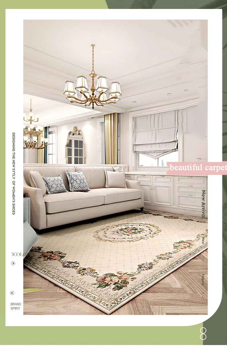 Modern Concise Style Living Room Carpets Flower American Bedroom Carpet Home Coffee Table Rug Study Room Europe Carpet Floor Mat