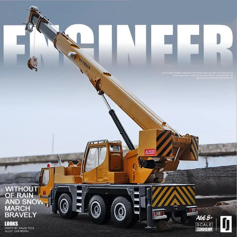  Wholesale alloy engineering vehicle model1:50 wheeled crane alloy car modelengineering crane toyfre
