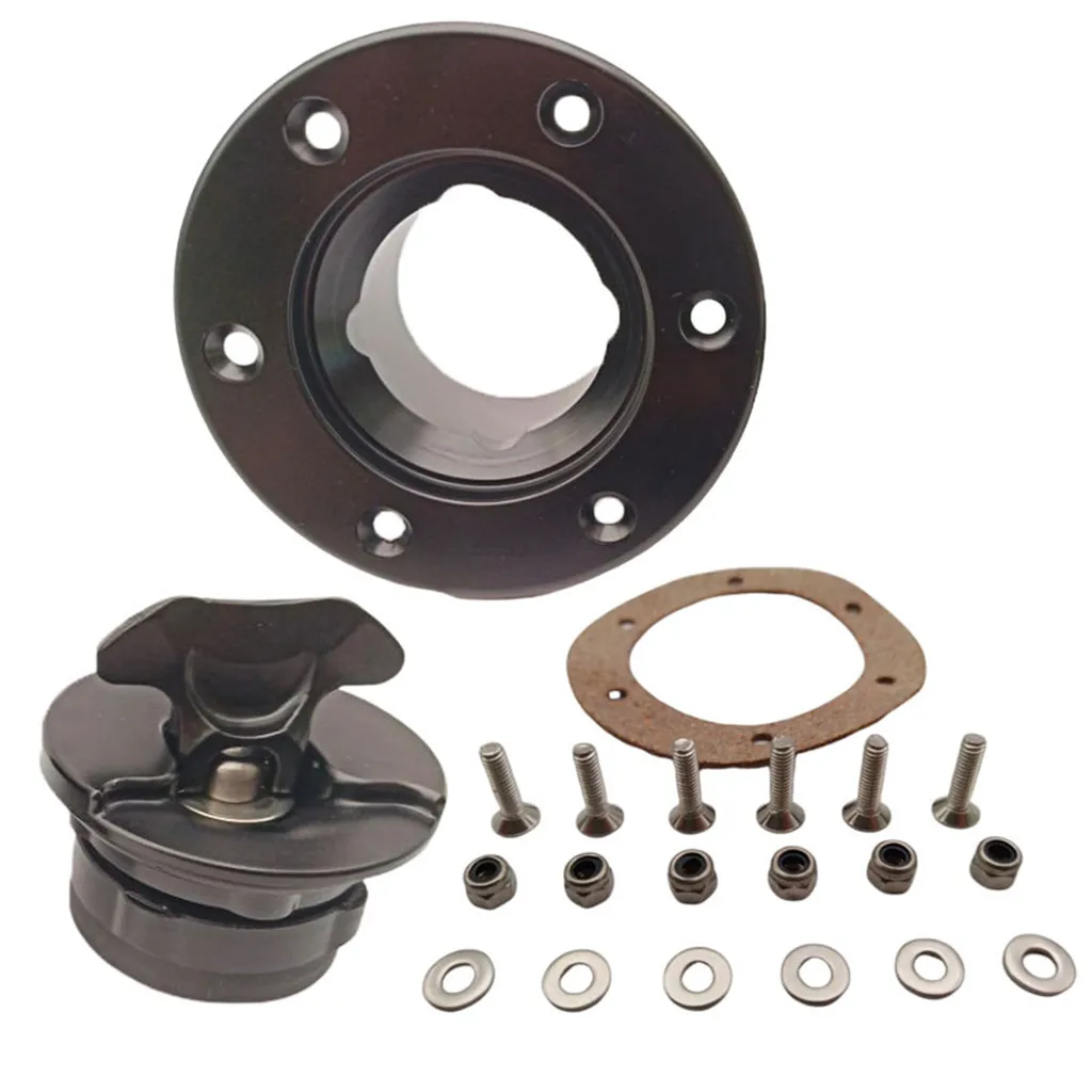 Aluminum Alloy Fuel Cell Fuel Surge Tank Cap Flush Mount 6 bolt ID 35.5mm