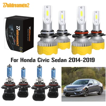 

Buildreamen2 4 X Car Headlight High Low Beam Auto LED Halogen Headlamp 12V For Honda Civic Sedan 2014 2015 2016 2017 2018 2019