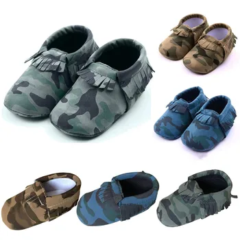 

Baby Girl/Boy Shoes Comfortable Camouflage fringe Fashion First Walkers Shoes Soft Soled Non-slip Footwear Infant Crib Shoes