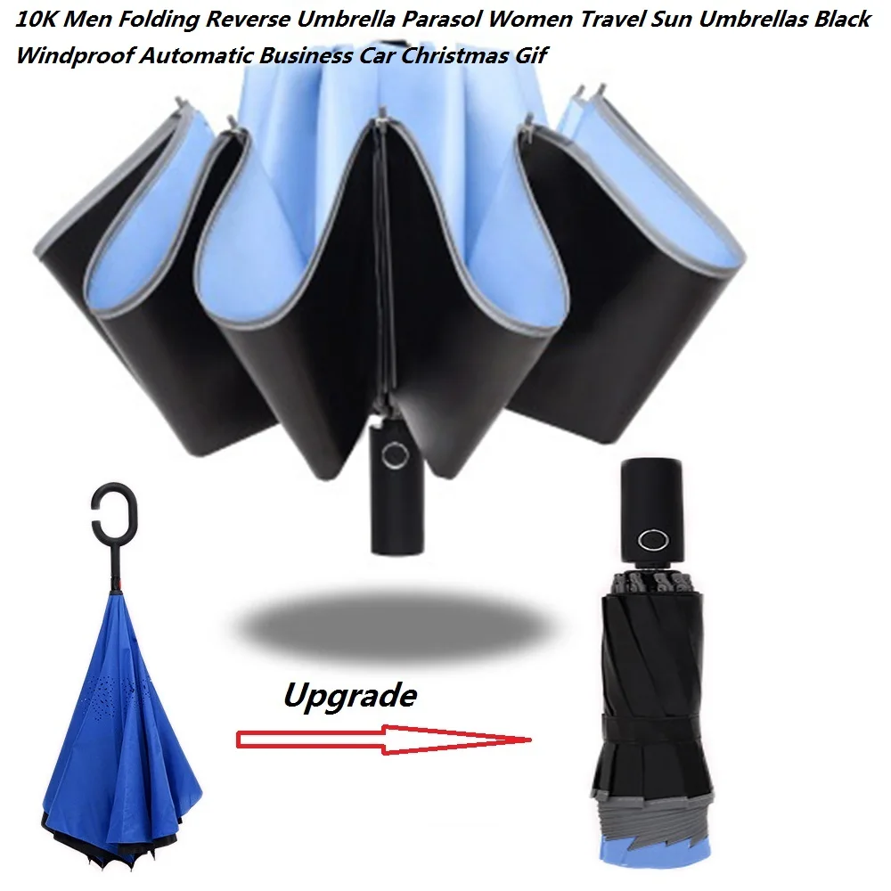 Светоотражающий Большой обратный зонтик для автомобиля, бизнес складной зонтик, Зонт от дождя для мужчин и женщин, автоматический обратный зонтик, Stron