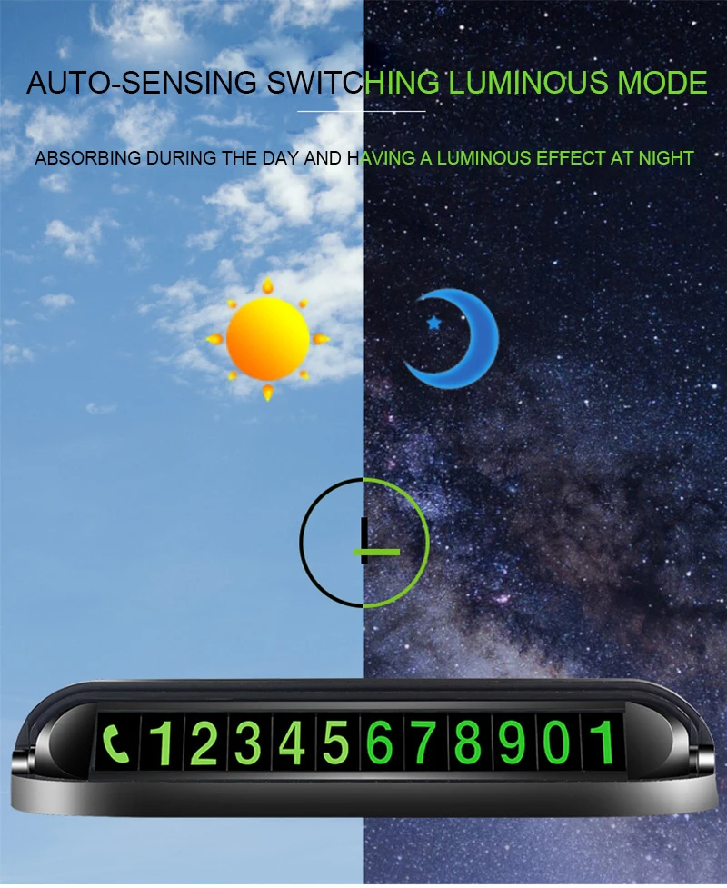 Временная парковочная карта коробка светящаяся Скрытая телефонная карточка