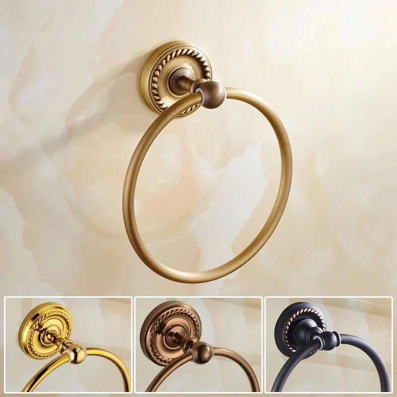 

Wall Mounted Black Towel Holder for Bathroom Accessories Solid Brass Bath Towel Bar Towel Rack