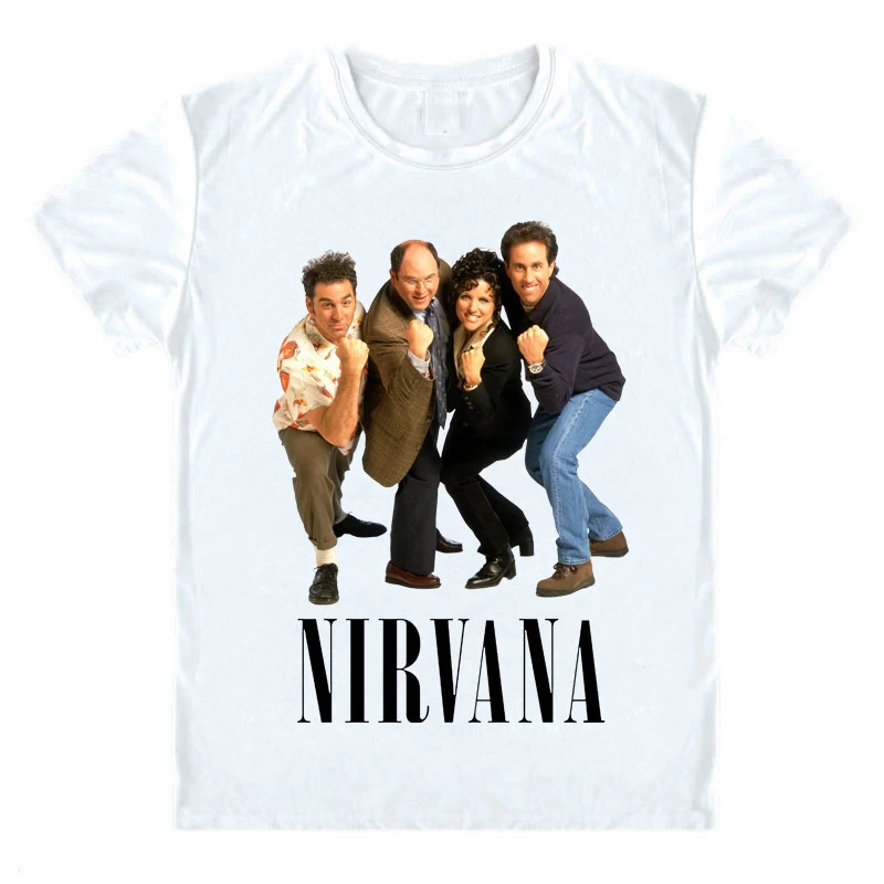 Seinfeld/семейная футболка Seinfeld Nirvana Мужская с рисунком ТВ-шоу Camiseta милая семейная